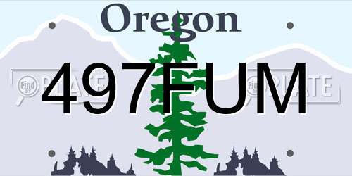 497FUM Oregon License Plate