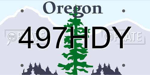 497HDY Oregon License Plate