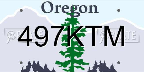 497KTM Oregon License Plate