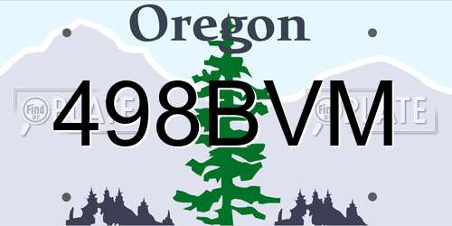 498BVM Oregon License Plate