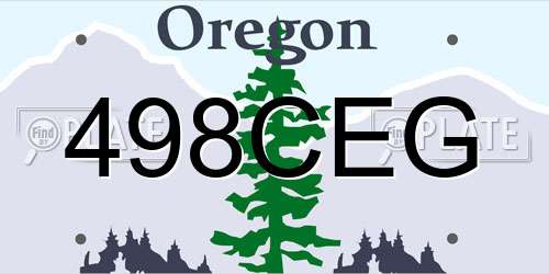 498CEG Oregon License Plate