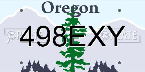 498EXY Oregon License Plate