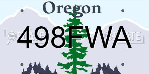 498FWA Oregon License Plate
