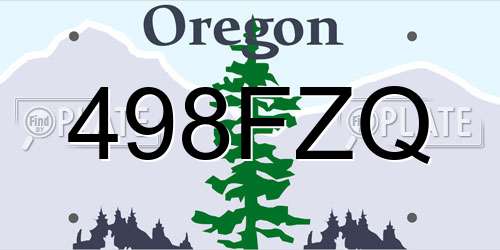498FZQ Oregon License Plate