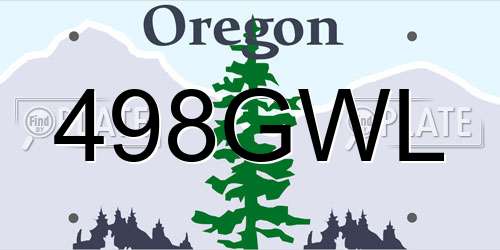498GWL Oregon License Plate