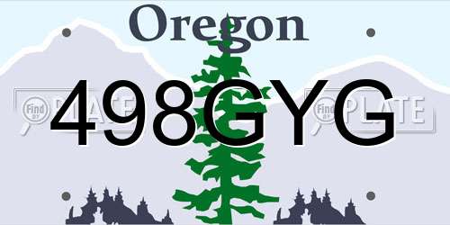 498GYG Oregon License Plate
