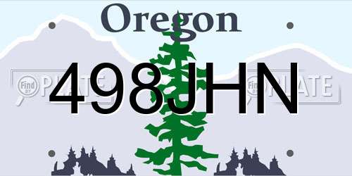 498JHN Oregon License Plate