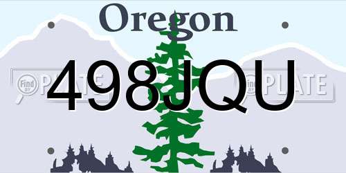498JQU Oregon License Plate