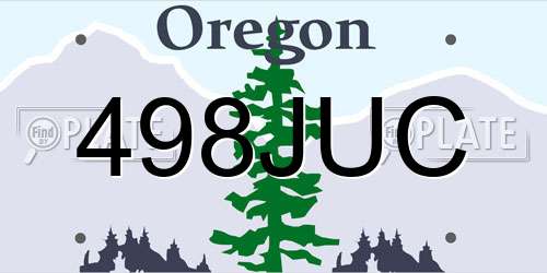 498JUC Oregon License Plate