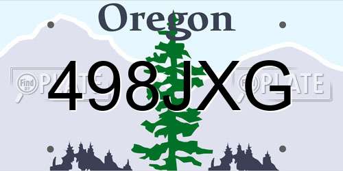 498JXG Oregon License Plate