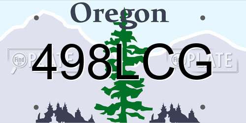 498LCG Oregon License Plate