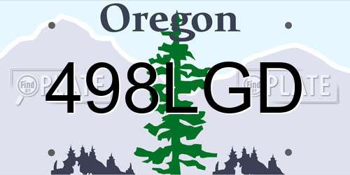 498LGD Oregon License Plate