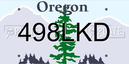 498LKD Oregon License Plate