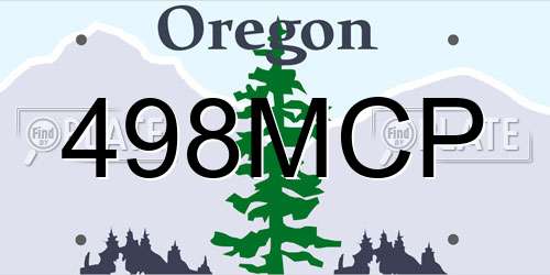 498MCP Oregon License Plate