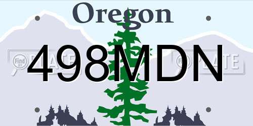 498MDN Oregon License Plate