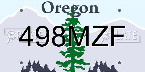 498MZF Oregon License Plate