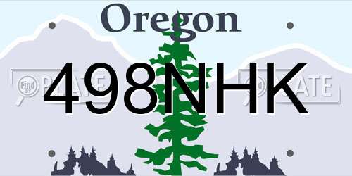 498NHK Oregon License Plate