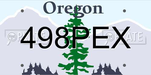 498PEX Oregon License Plate