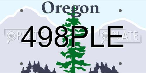 498PLE Oregon License Plate