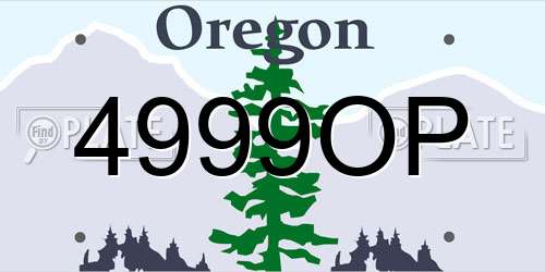 4999OP Oregon License Plate