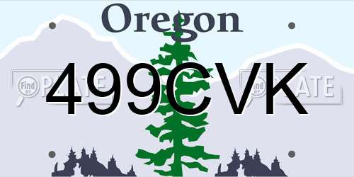 499CVK Oregon License Plate