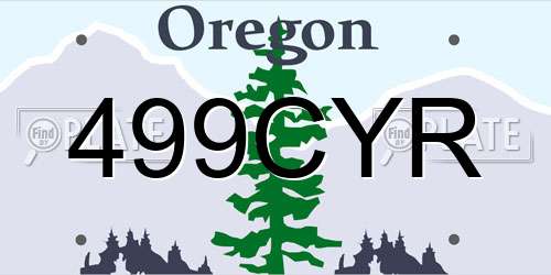 499CYR Oregon License Plate