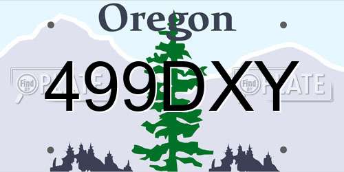 499DXY Oregon License Plate