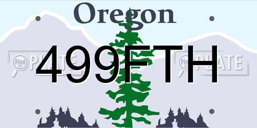 499FTH Oregon License Plate