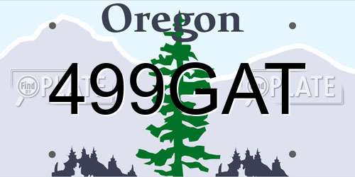 499GAT Oregon License Plate