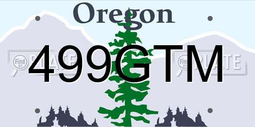 499GTM Oregon License Plate