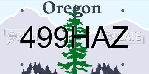 499HAZ Oregon License Plate