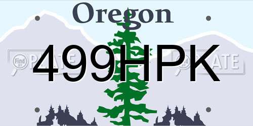 499HPK Oregon License Plate