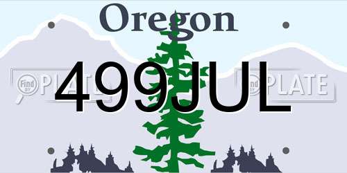 499JUL Oregon License Plate