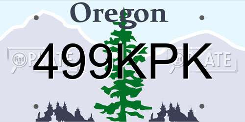 499KPK Oregon License Plate