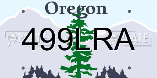 499LRA Oregon License Plate