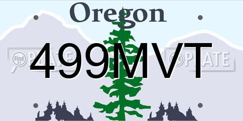 499MVT Oregon License Plate