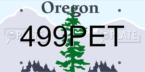 499PET Oregon License Plate