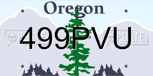 499PVU Oregon License Plate