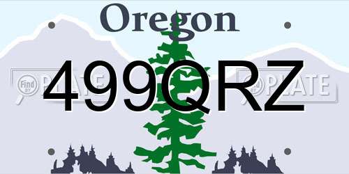 499QRZ Oregon License Plate