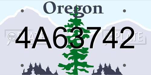 4A63742 Oregon License Plate
