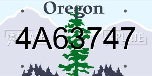 4A63747 Oregon License Plate