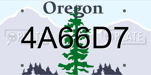4A66D7 Oregon License Plate