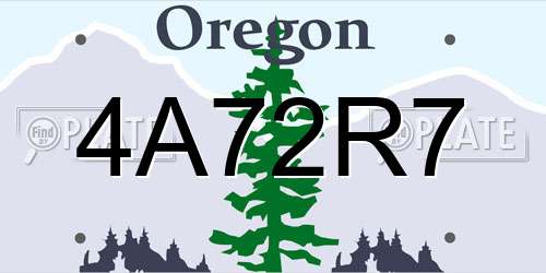 4A72R7 Oregon License Plate