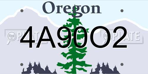 4A90O2 Oregon License Plate