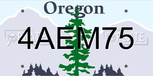 4AEM75 Oregon License Plate