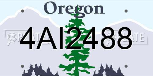 4AI2488 Oregon License Plate
