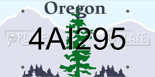 4AI295 Oregon License Plate