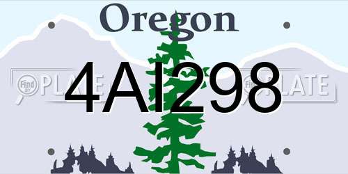 4AI298 Oregon License Plate