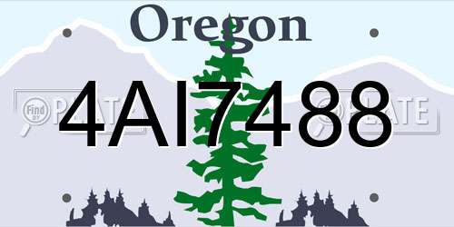 4AI7488 Oregon License Plate