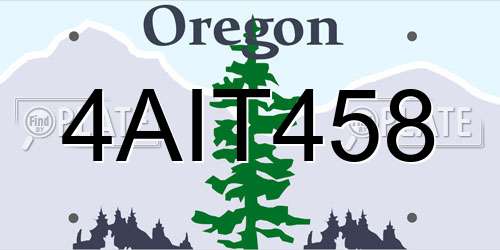 4AIT458 Oregon License Plate